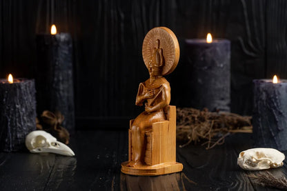 Handcrafted Wooden Osiris Statue – God of Renewal, Wisdom and Eternal Life, EGT0004