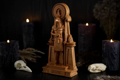 Handcrafted Wooden Horus Statue – God of the Sky, Symbol of Vision, Protection and Victory, EGT0003