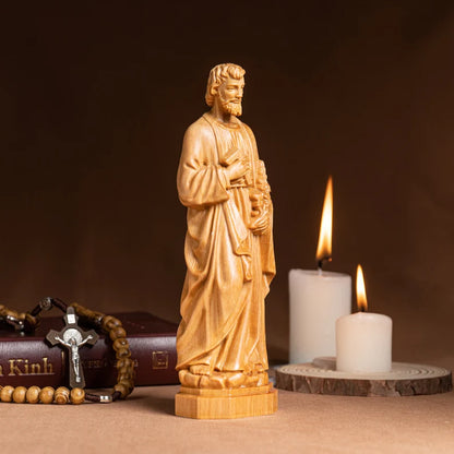 St Joseph the Worker Statue Wood Carving Handmade - SP0050