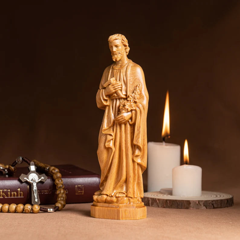 St Joseph the Worker Statue Wood Carving Handmade - SP0050
