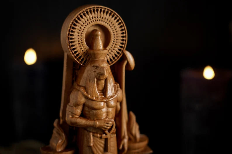 Handcrafted Wooden Horus Statue – God of the Sky, Symbol of Vision, Protection and Victory, EGT0003