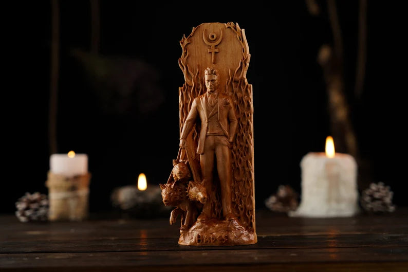 Handcrafted Wooden Hades Statue – Lord of the Underworld, Symbol of Power, Wealth and Inner Strength, GR0004