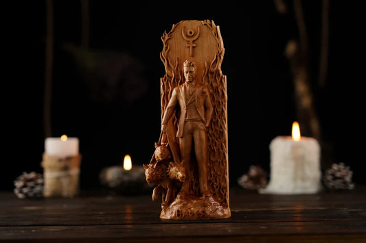 Handcrafted Wooden Hades Statue – Lord of the Underworld, Symbol of Power, Wealth and Inner Strength, GR0004