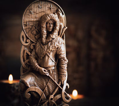 Skadi Statue – Norse Goddess of Winter and Wilderness, Handcrafted Viking Decor, Nordic Mythology Gift, VK0022