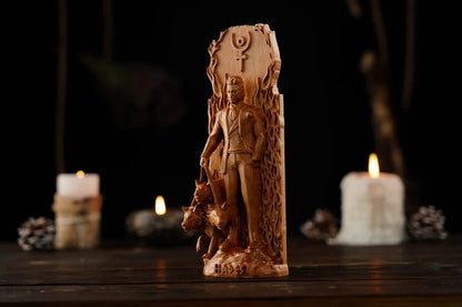Handcrafted Wooden Hades Statue – Lord of the Underworld, Symbol of Power, Wealth and Inner Strength, GR0004