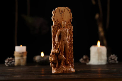 Handcrafted Wooden Hades Statue – Lord of the Underworld, Symbol of Power, Wealth and Inner Strength, GR0004