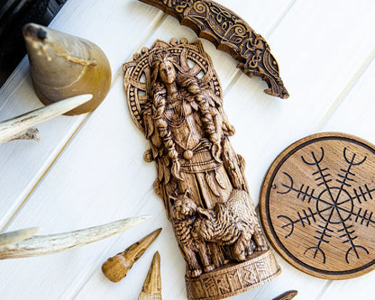 Freyja (Freya) Statue – Norse Goddess of Love & Beauty, Viking Gift and Nordic Home Decor, VK0043