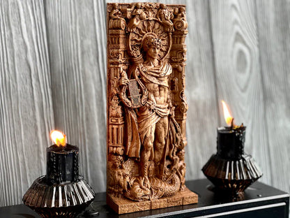 Handcrafted Wooden Apollo Statue – God of Light, Wisdom and Creative Inspiration, GR0007