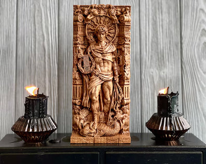 Handcrafted Wooden Apollo Statue – God of Light, Wisdom and Creative Inspiration, GR0007