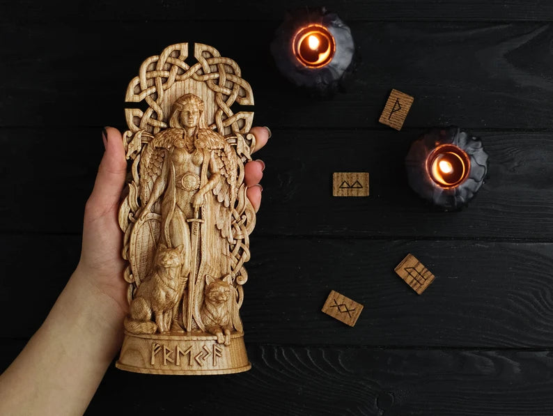 Freyja Statue – Norse Goddess of Love & Beauty, Viking Gift and Nordic Home Decor, VK0009