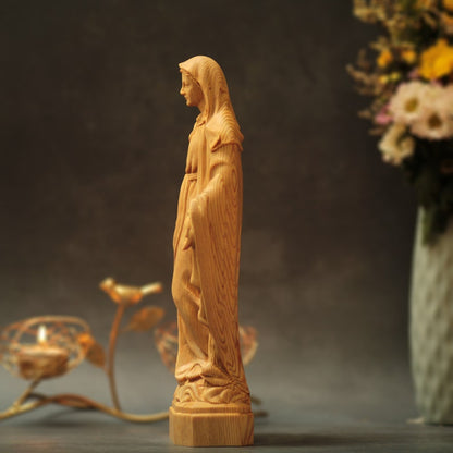 Our Lady of Grace Statue - Handcrafted Wooden Statue