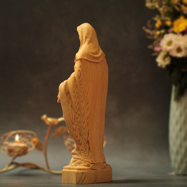 Our Lady of Grace Statue - Handcrafted Wooden Statue