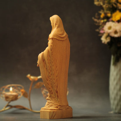Our Lady of Grace Statue - Handcrafted Wooden Statue