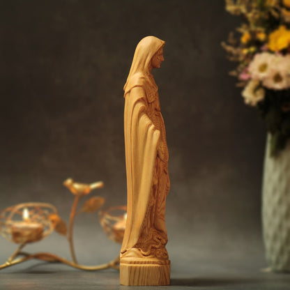 Our Lady of Grace Statue - Handcrafted Wooden Statue