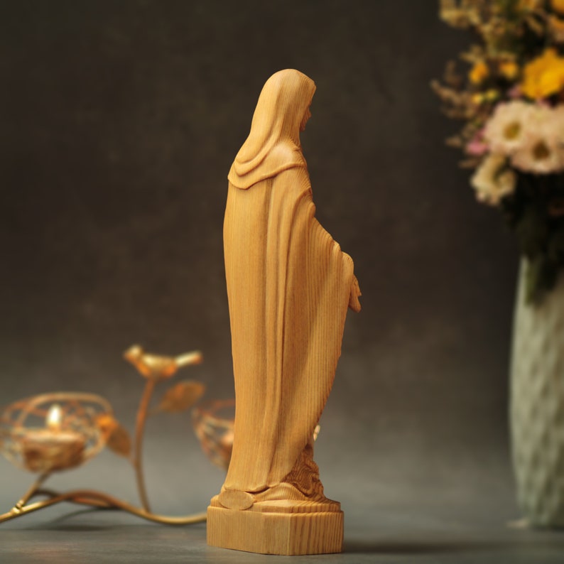 Our Lady of Grace Statue - Handcrafted Wooden Statue