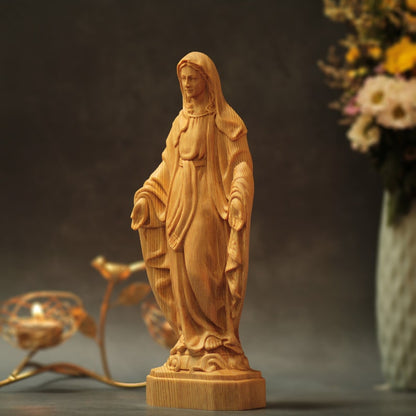 Our Lady of Grace Statue - Handcrafted Wooden Statue
