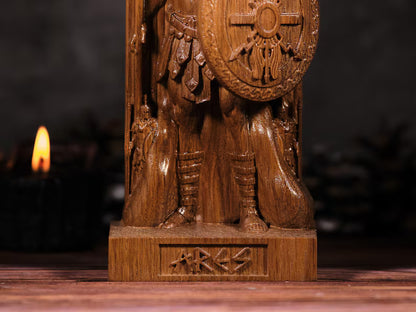 Handcrafted Wooden Ares Statue – God of War, Symbol of Courage, Strength and Warrior Spirit, GR0011