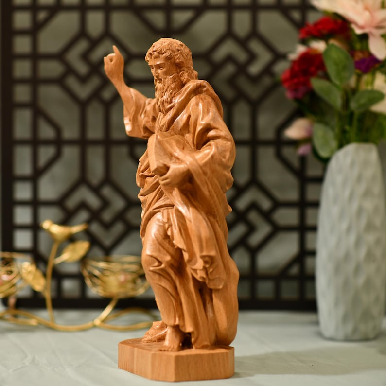 St. Paul Statue Wooden Statue - Handcrafted Wooden Statue