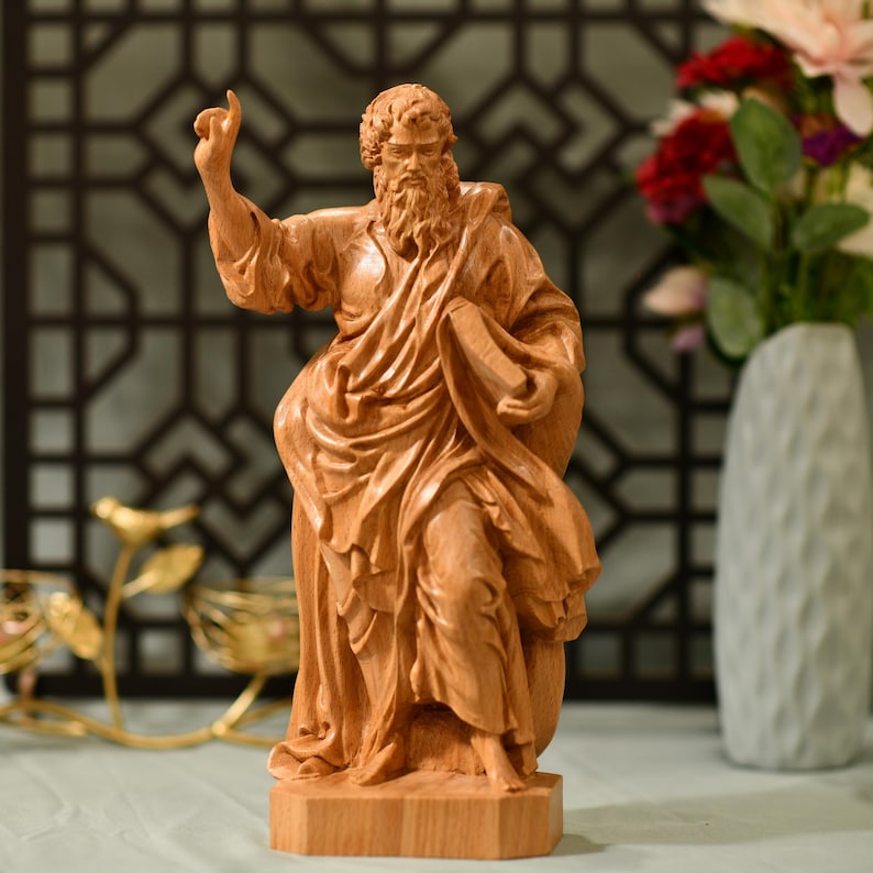St. Paul Statue Wooden Statue - Handcrafted Wooden Statue