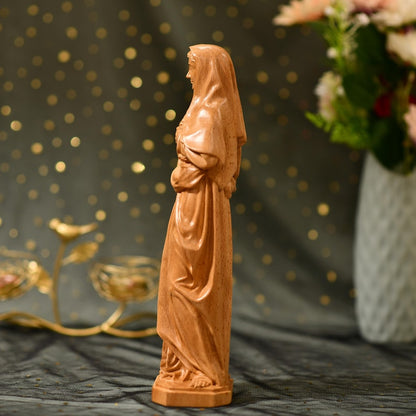 Statue of Immaculate Heart of Mary Orthodox Icon - Handcrafted Wooden Statue – Made to Order