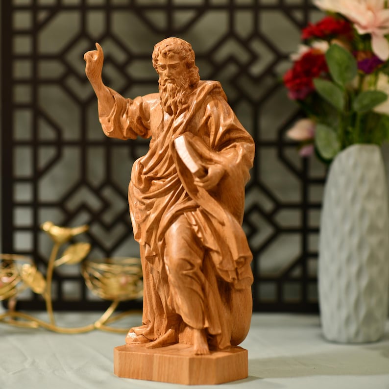 St. Paul Statue Wooden Statue - Handcrafted Wooden Statue