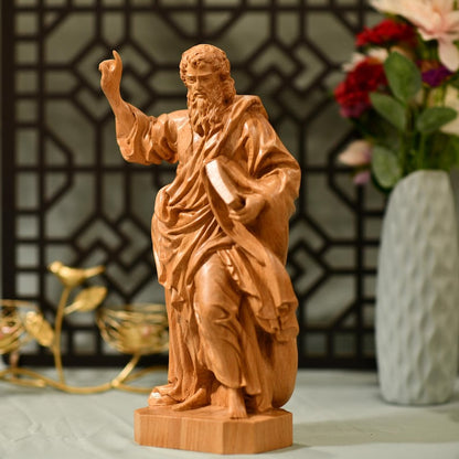 St. Paul Statue Wooden Statue - Handcrafted Wooden Statue