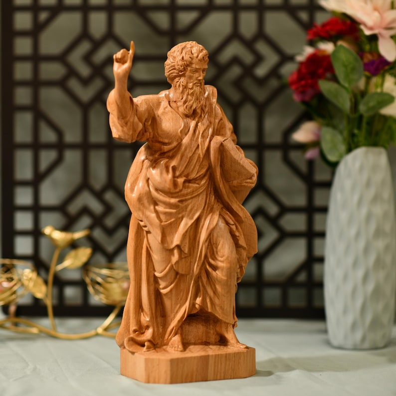 St. Paul Statue Wooden Statue - Handcrafted Wooden Statue