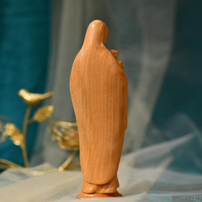 Virgin Mary and Baby Jesus - Handcrafted Wooden Statue – Made to Order