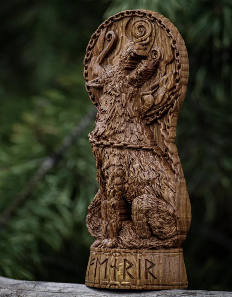 Fenrir Statue – Legendary Norse Wolf, Handcrafted Viking Heritage Decor & Collector Gift, VK0032