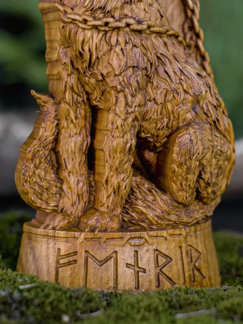 Fenrir Statue – Legendary Norse Wolf, Handcrafted Viking Heritage Decor & Collector Gift, VK0032