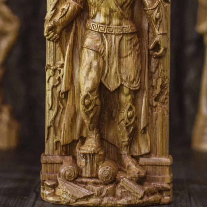 Handcrafted Wooden Zeus Statue – King of the Greek Gods, Symbol of Power, Wisdom and Leadership, GR0001