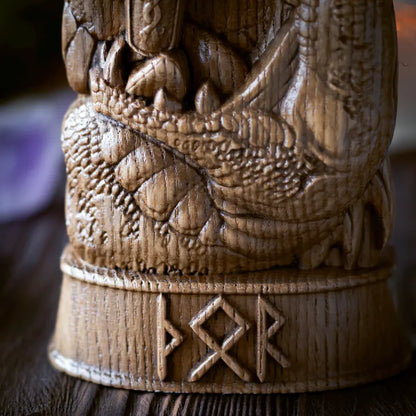 Hand-Carved Thor Wooden Statue – Viking Decor and Gift for Norse Mythology Enthusiasts, VK0004
