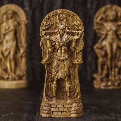Handcrafted Wooden Anubis Statue – Guardian of Souls, Symbol of Protection and Wisdom, EGT0001