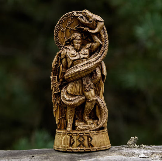 Thor vs Jörmungandr Statue - Viking Decor and Gift for Norse Mythology Enthusiasts, VK0006