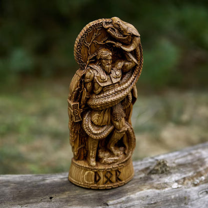 Thor vs Jörmungandr Statue - Viking Decor and Gift for Norse Mythology Enthusiasts, VK0006