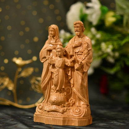 Holy Family Jesus - Virgin Mary - St Joseph Christian Sculpture Christian - Handcrafted Wooden Statue – Made to Order