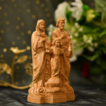 Holy Family Jesus - Virgin Mary - St Joseph Christian Sculpture Christian - Handcrafted Wooden Statue – Made to Order
