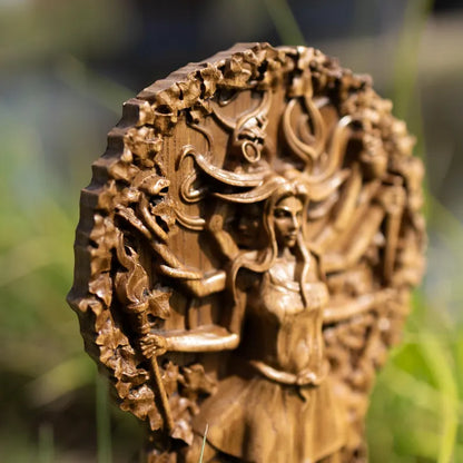 Handcrafted Wooden Hecate Statue – Goddess of Magic, Intuition and Transformation, GR0016
