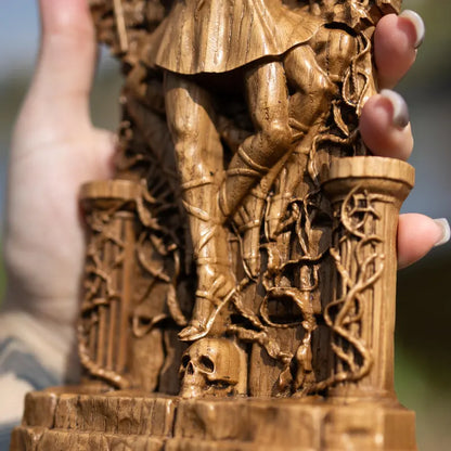 Handcrafted Wooden Hecate Statue – Goddess of Magic, Intuition and Transformation, GR0016