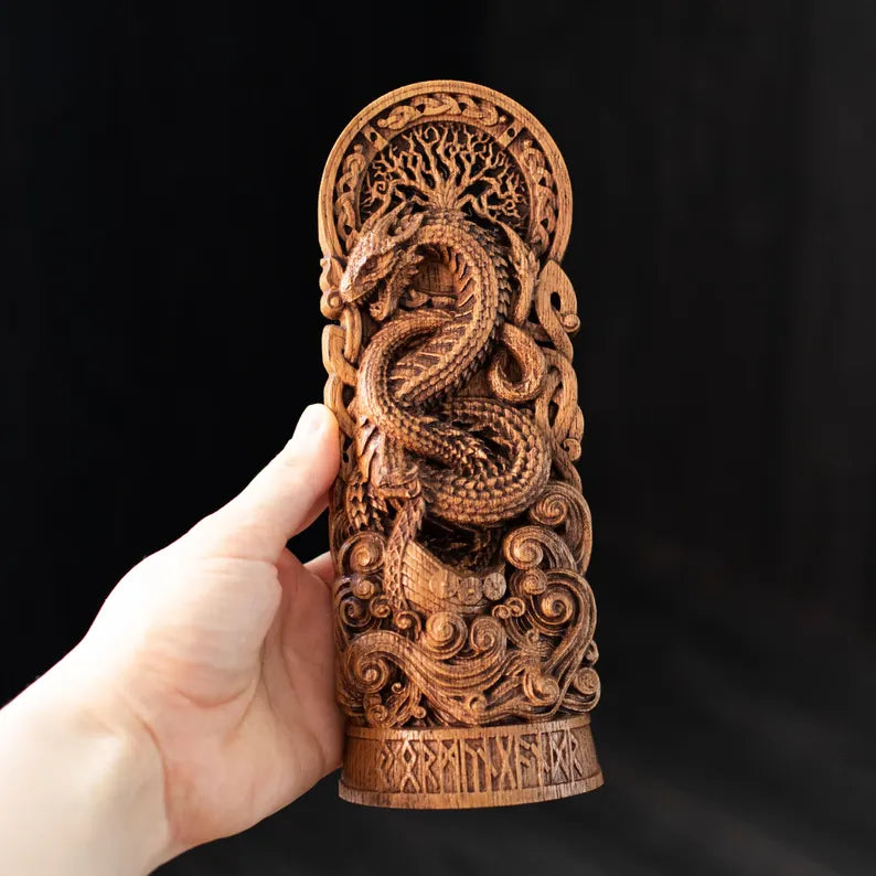 Jormungandr Statue – Legendary World Serpent, Handcrafted Nordic Decor & Viking Mythology Gift, VK0030