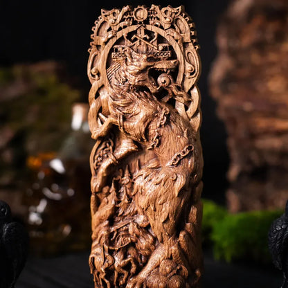 Fenrir Statue – Legendary Norse Wolf, Handcrafted Viking Heritage Decor & Collector Gift, VK0031