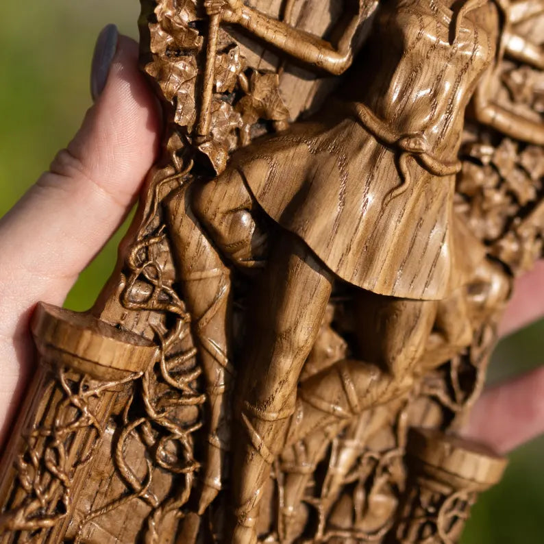 Handcrafted Wooden Hecate Statue – Goddess of Magic, Intuition and Transformation, GR0016