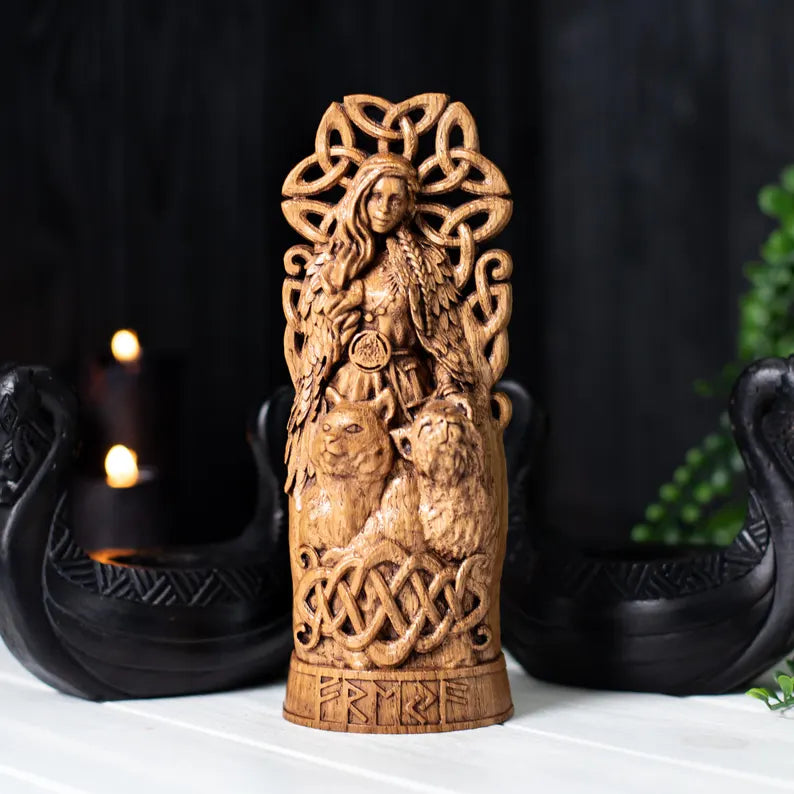 Freyja Statue – Norse Goddess of Love & Beauty, Viking Gift and Nordic Home Decor, VK0007