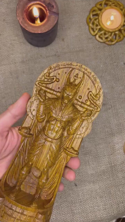 Handcrafted Wooden Anubis Statue – Guardian of Souls, Symbol of Protection and Wisdom, EGT0001