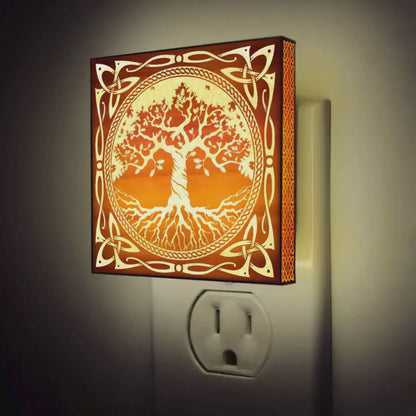 Yggdrasil Engraved Wooden LED Night Light - NLVK0012