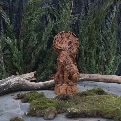 Fenrir Statue – Legendary Norse Wolf, Handcrafted Viking Heritage Decor & Collector Gift, VK0032