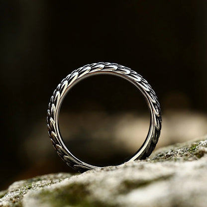 World Serpent Ring – Viking Scale Pattern Ring, Norse Mythology Jewelry Gift, VKR0005