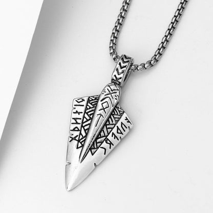 Gungnir Necklace – Odin Spear and Rune Symbol Pendant, Norse Mythology Jewelry, Viking Gift, VKN0004