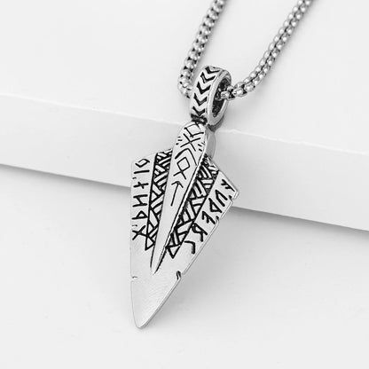 Gungnir Necklace – Odin Spear and Rune Symbol Pendant, Norse Mythology Jewelry, Viking Gift, VKN0004