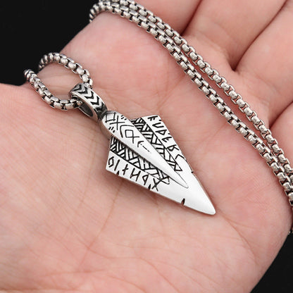 Gungnir Necklace – Odin Spear and Rune Symbol Pendant, Norse Mythology Jewelry, Viking Gift, VKN0004